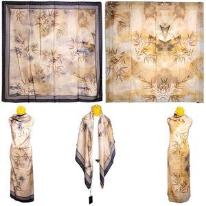 NWT Double Sided Silk Scarf 53"x53" Large Square Shawl Wrap SJJL 3210